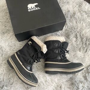 Sorel Yoot Pac Nylon Boots, Big Kids, Size 1, Black